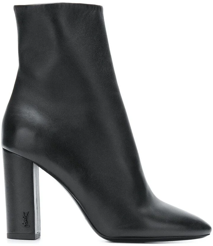 Saint Laurent Lou 95 Ankle Boots in Black Leather
