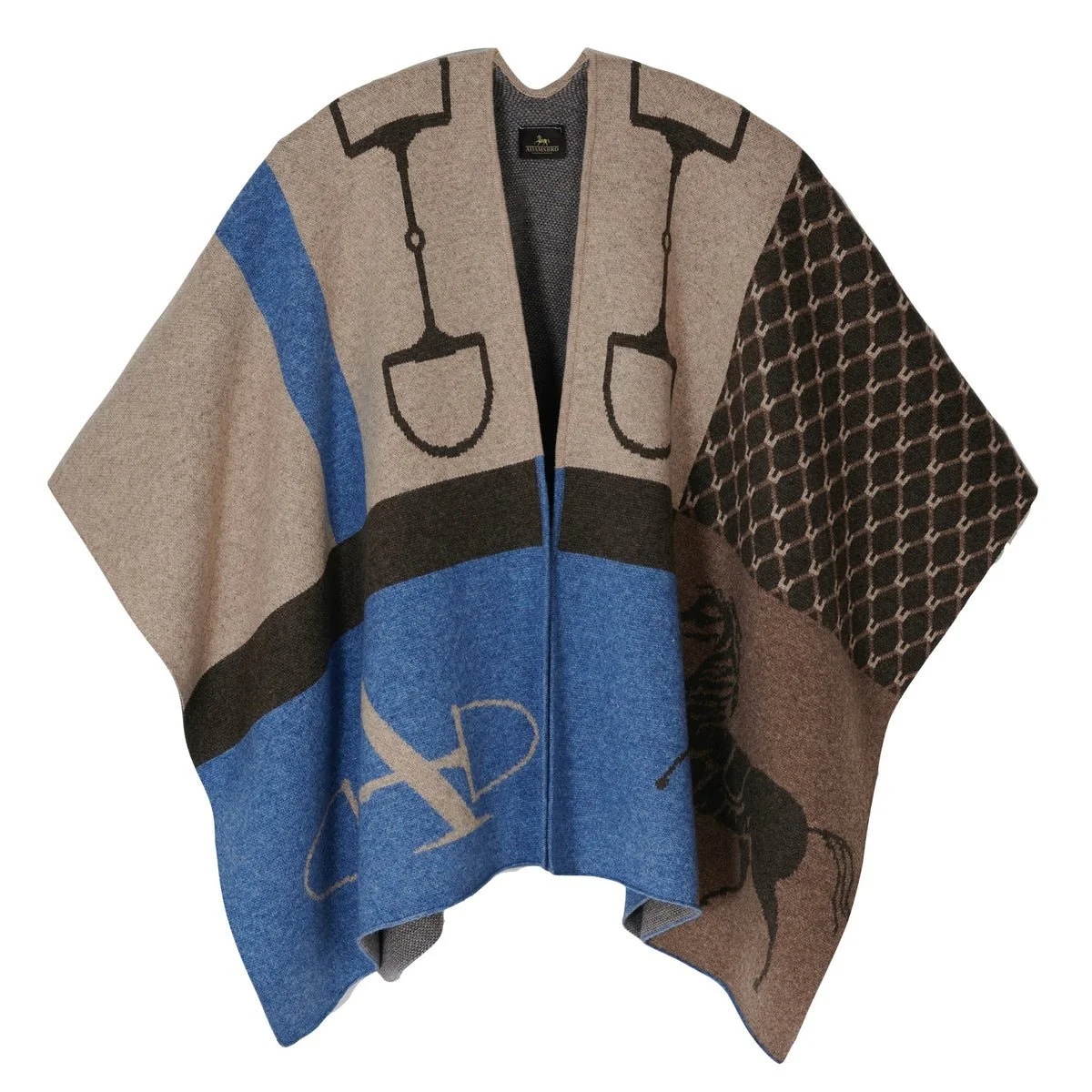 Adamsbro Equi Cashmere Poncho in Blue
