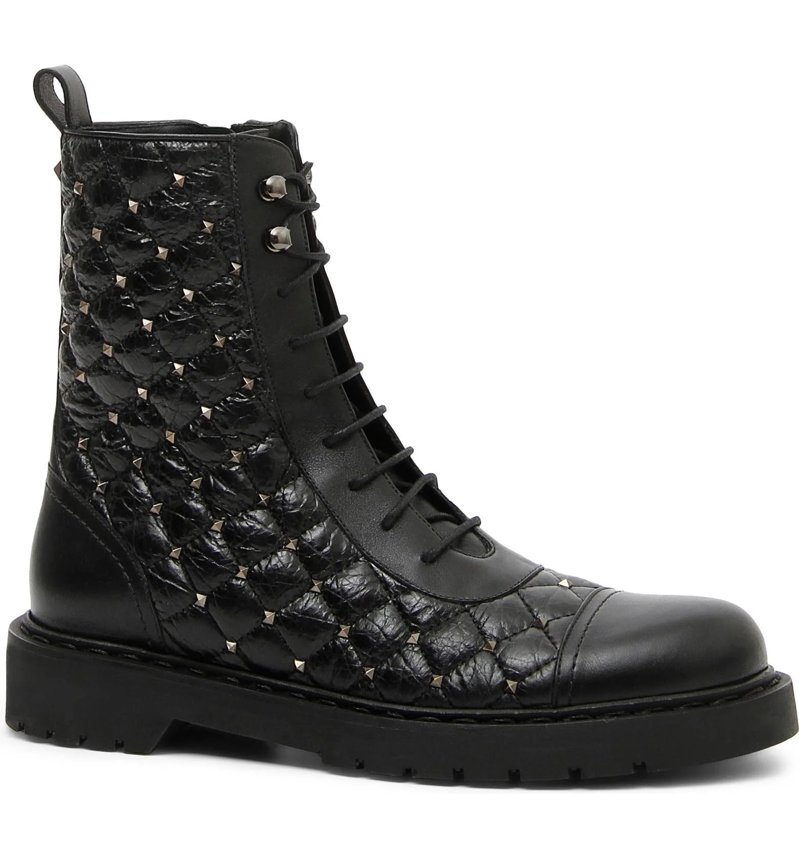 Valentino Garavani Rockstud Quilted Combat Boot