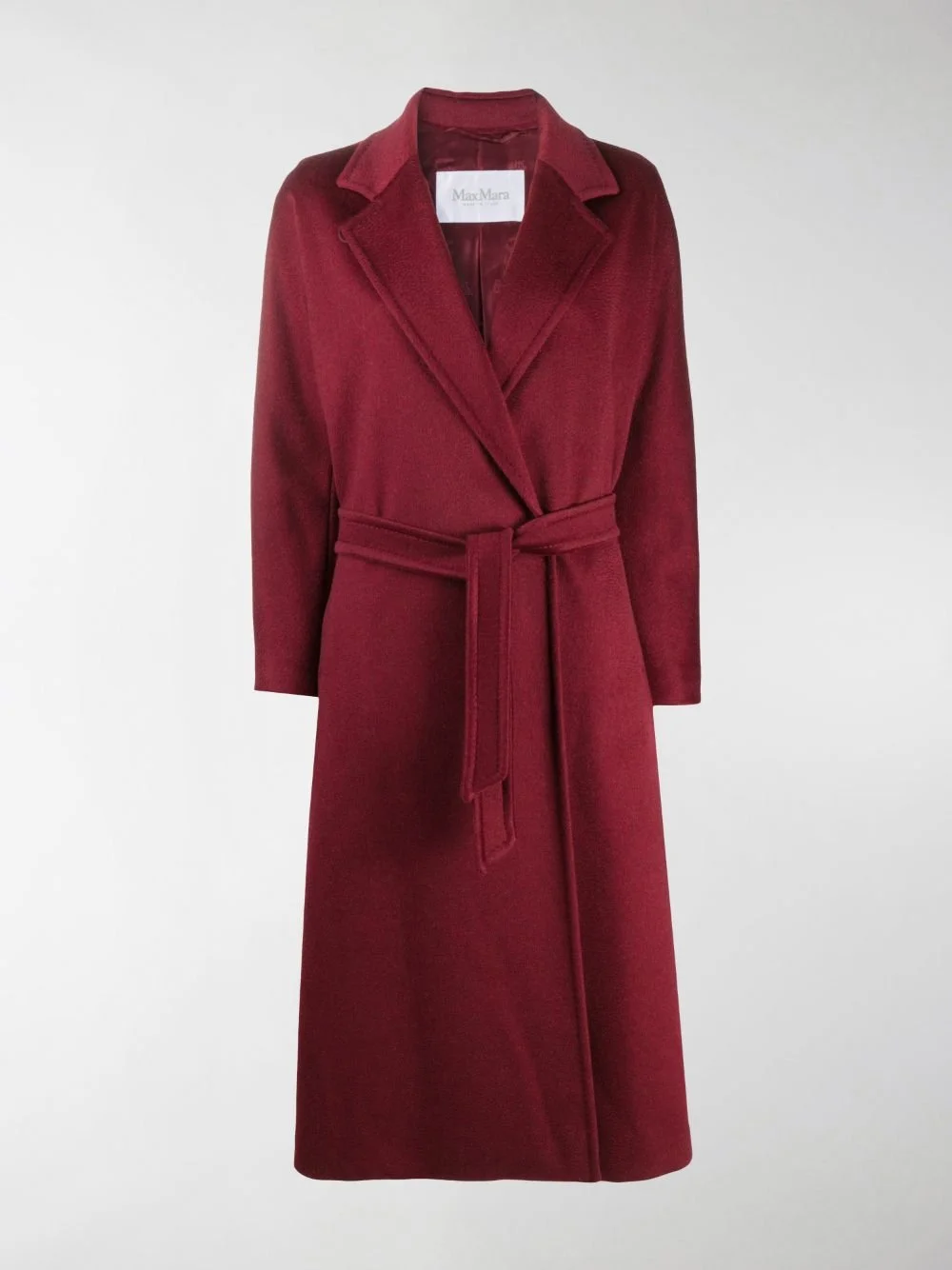Max Mara Pistoia Camel and Cashmere Coat in Bordeaux