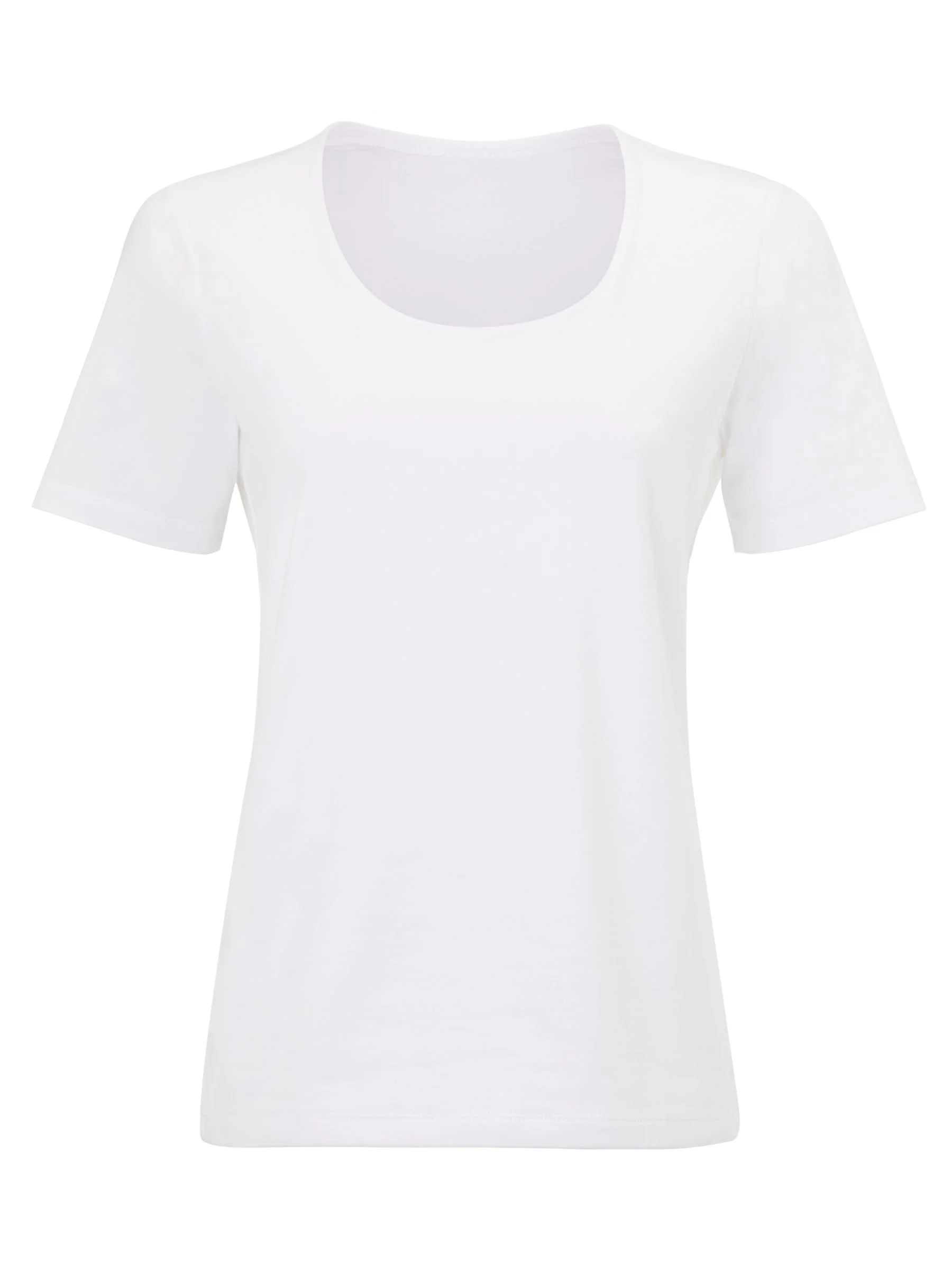 John Lewis & Partners Double Front Scoop Neck Top in White