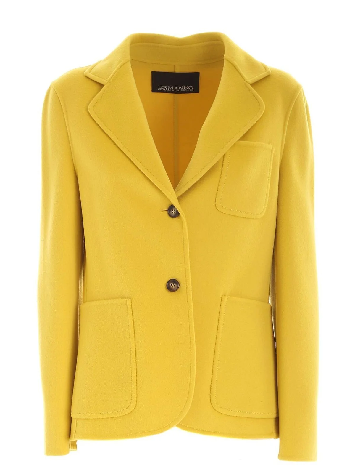 Ermanno Scervino Wool Single-Breasted Jacket in Yellow
