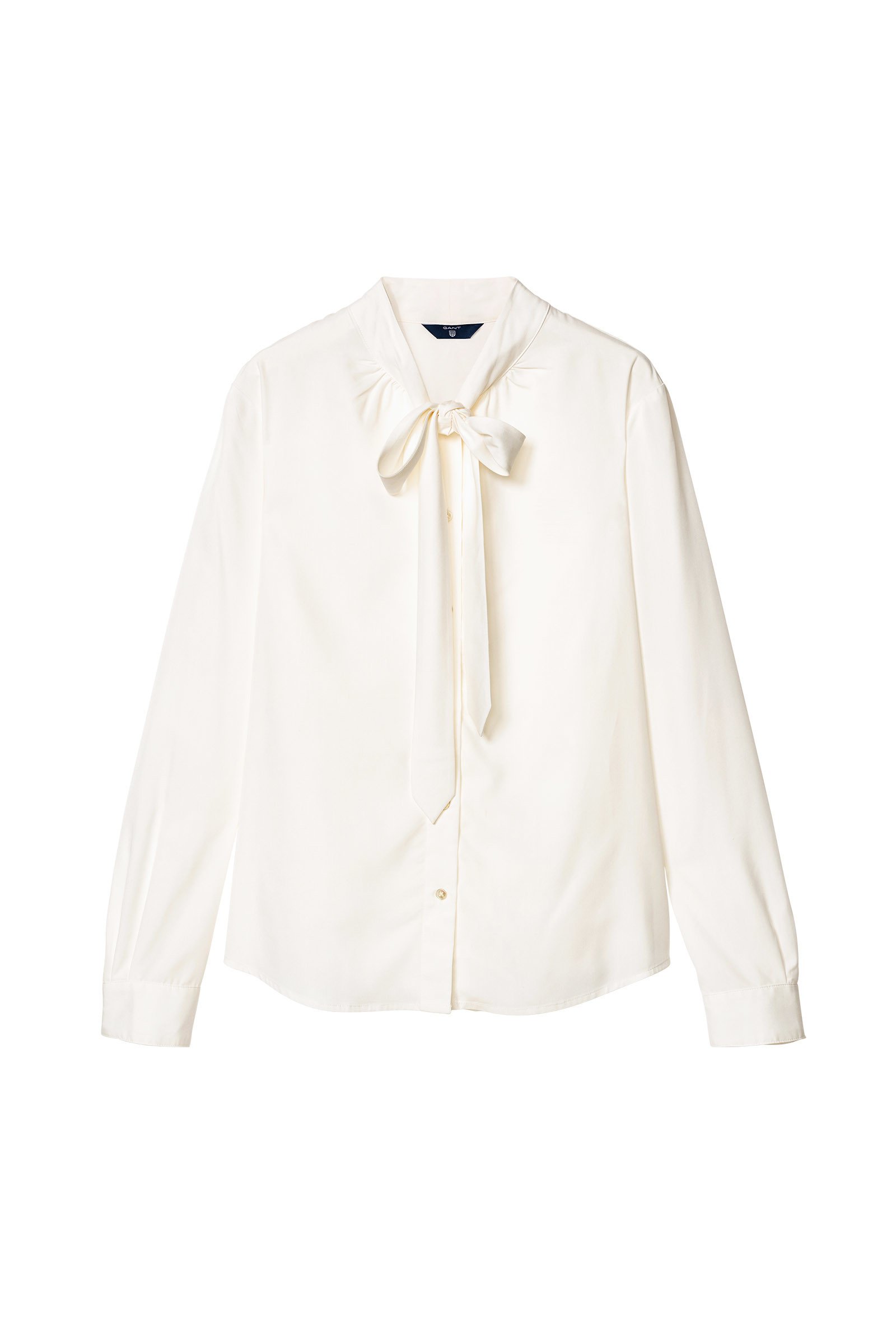 Richtlijnen Sobriquette Dusver Gant Peached Bow Blouse in White — UFO No More