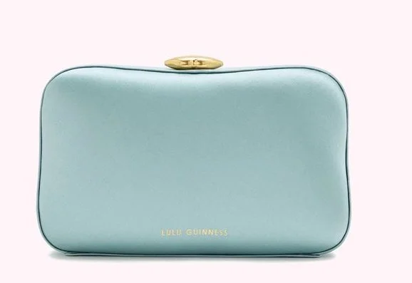 Lulu Guinness Hayworth Clutch in Blue Satin