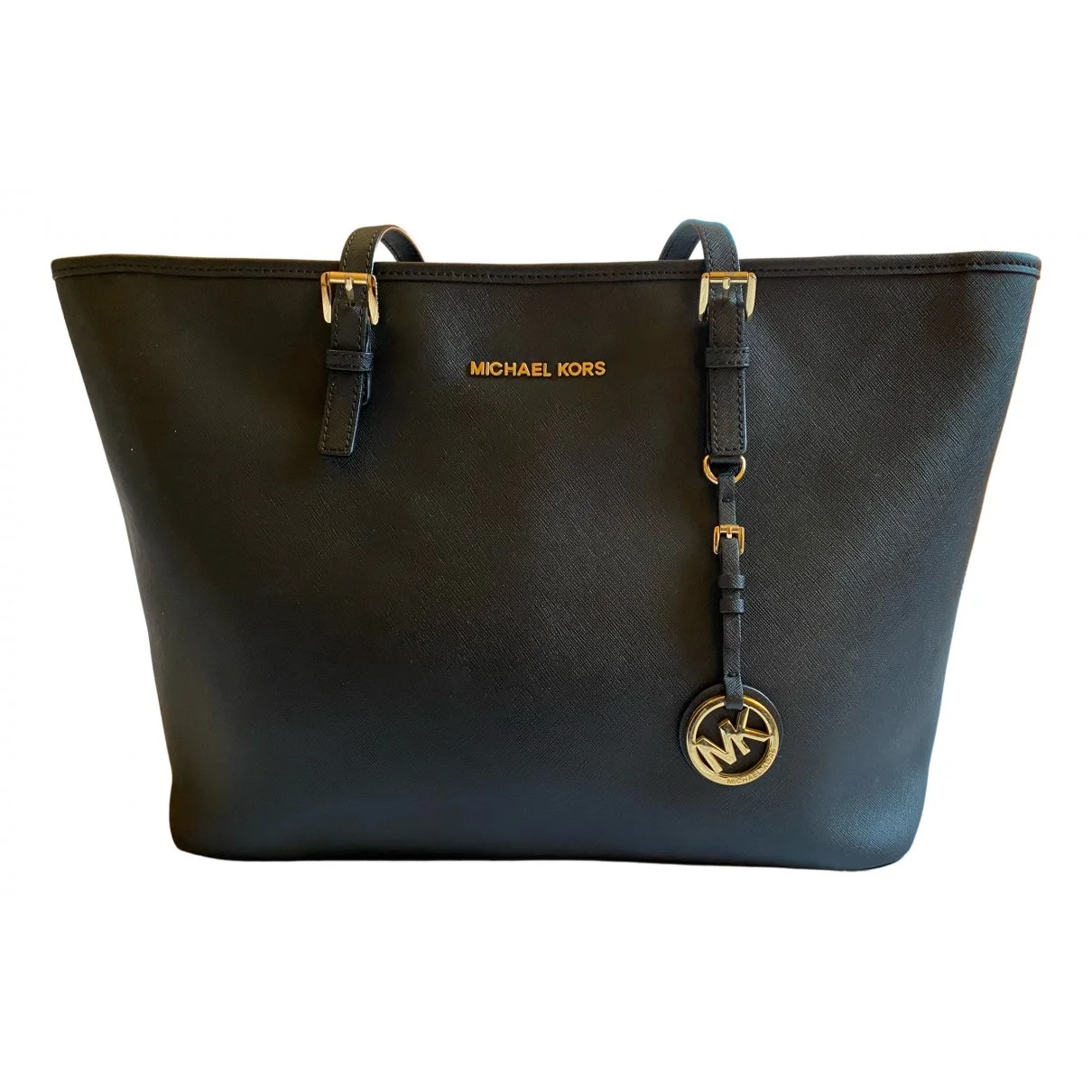 Michael Kors Jet Set Travel Tote in Black Leather