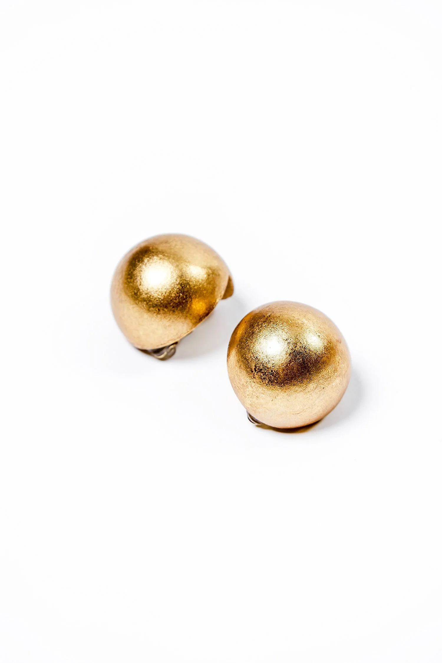 Monies Gold Foil Spherical Earclips