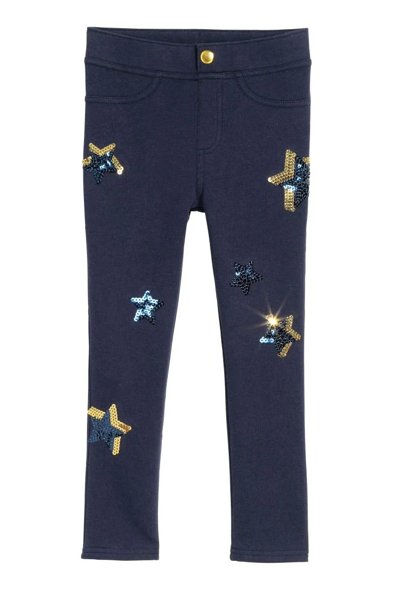 H&M Girls Sequined Leggings in Dark BlueSequins.jpg
