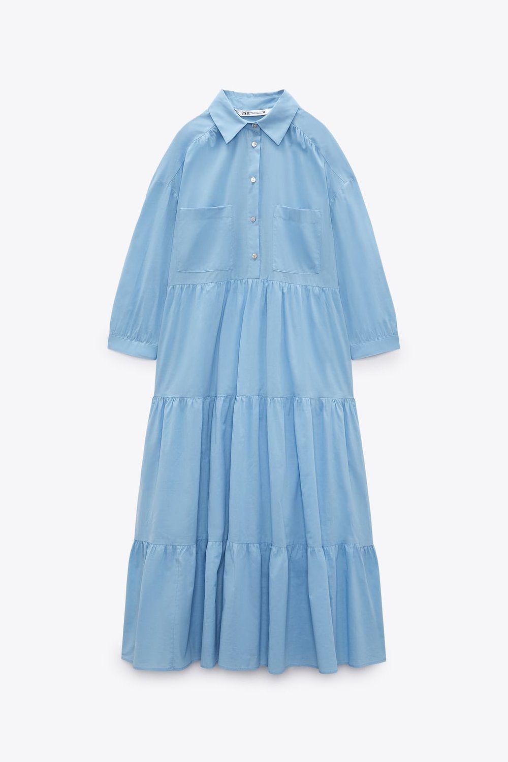 Zara Cotton Shirt Dress in Light Blue — UFO No More