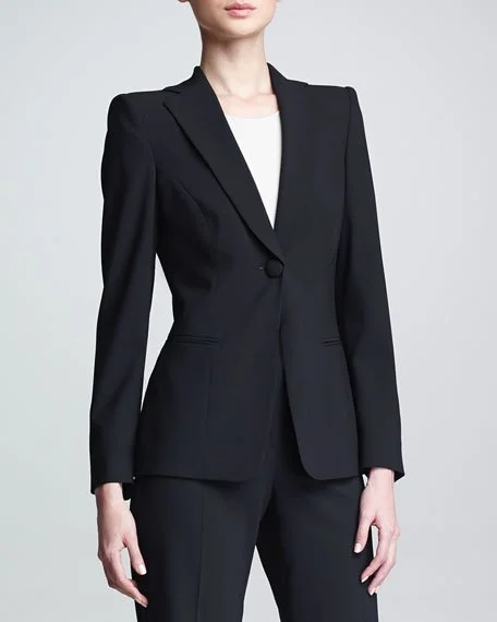 Giorgio Armani One-Button Wool Crepe Jacket