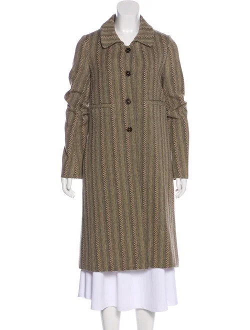 Marni Single Breasted Long Coat in Navy