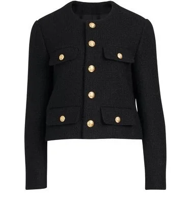 Céline Chasseur Jacket in Black Bouclé Tweed
