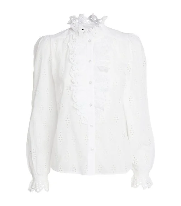 ME + EM Embroidered Balloon-Sleeved Blouse