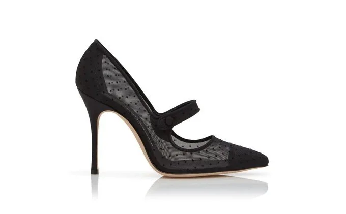 Manolo Blahnik Camparimesh Pumps in Black 
