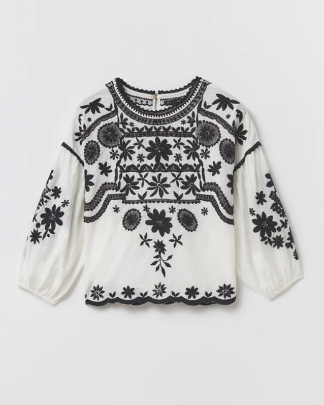 Sfera Embroidered Contrast Top