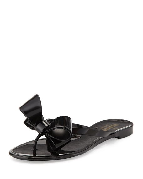 Valentino Couture Bow Jelly Flip Flops — UFO More