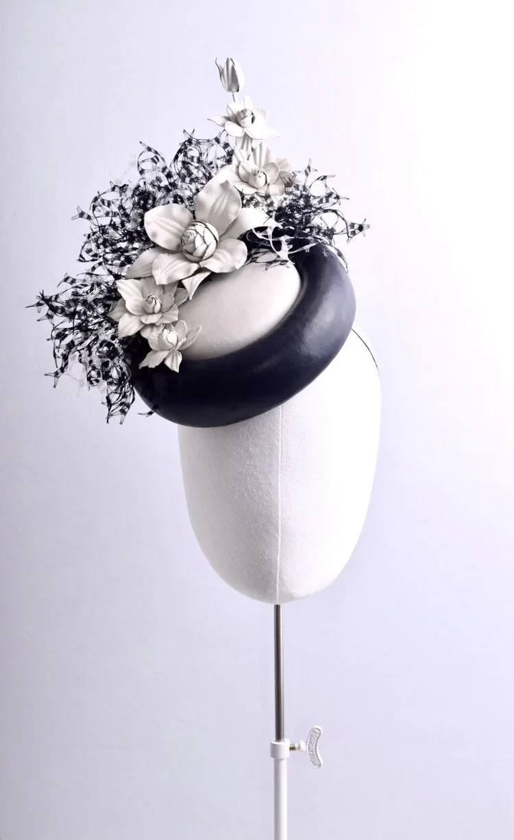 Justine Bradley-Hill Mrs B Hat in Navy/Cream