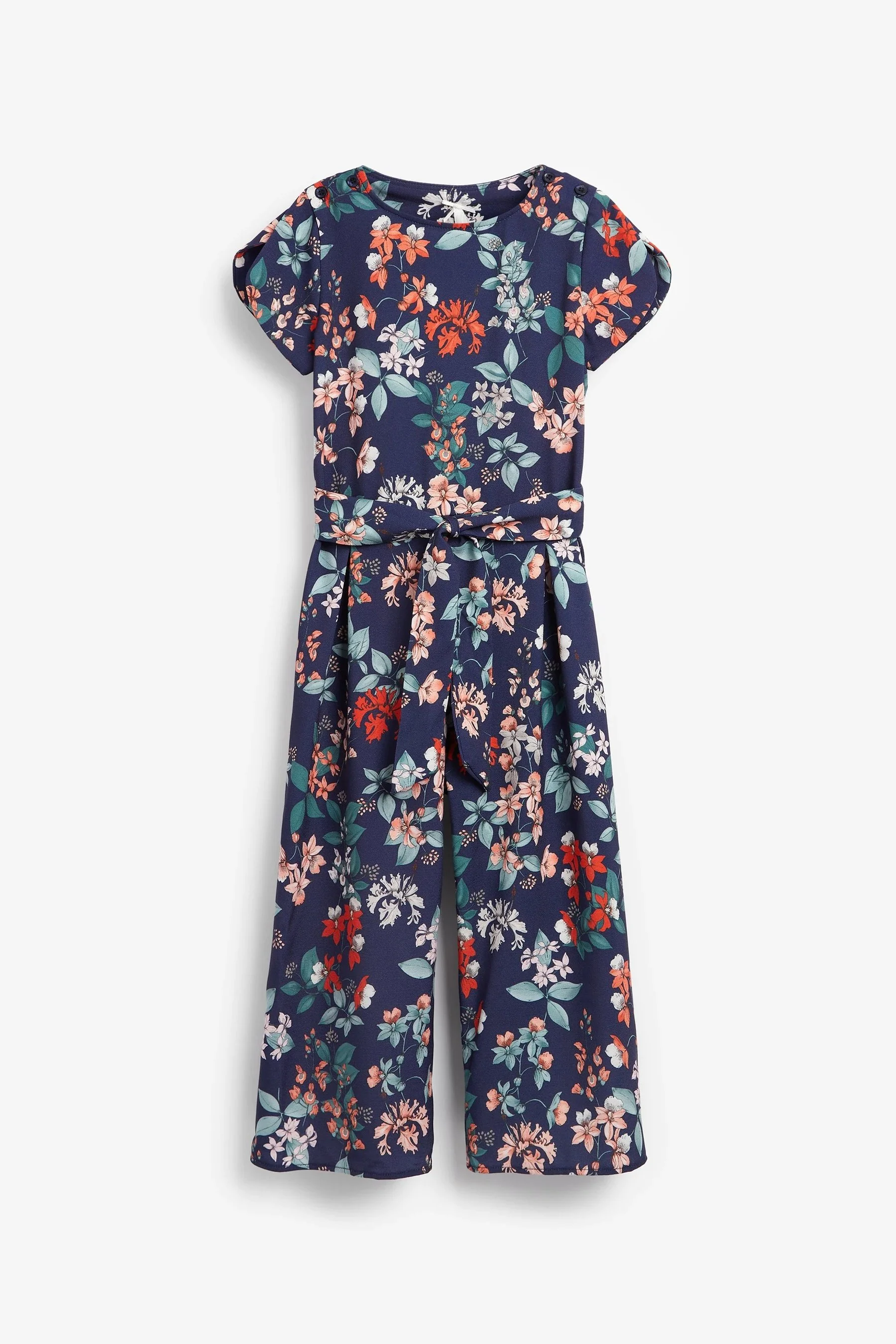 Next Girls Floral Print Jumpsuit in Navy Blue.jpg