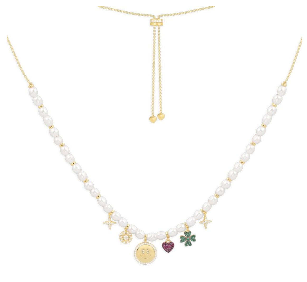APM Monaco Pearl & Lucky Charm Adjustable Necklace