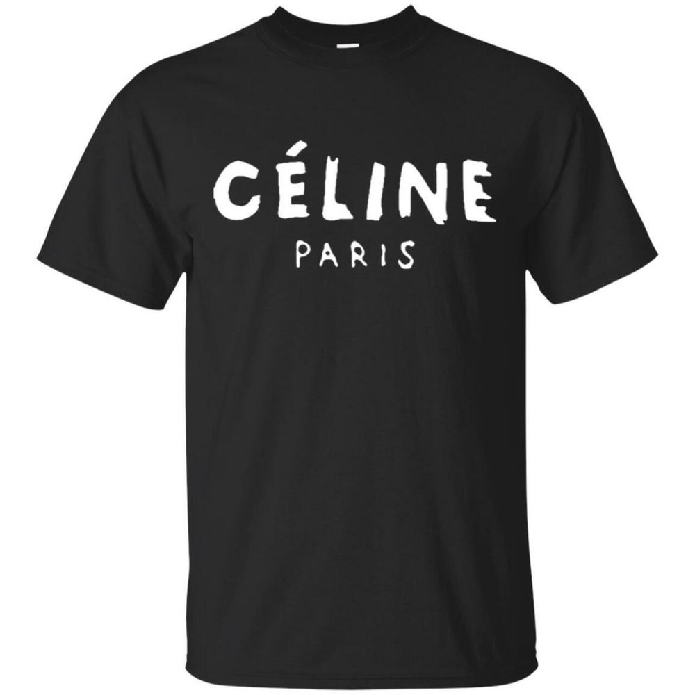 Céline Paris Logo T-Shirt in Black — UFO No More