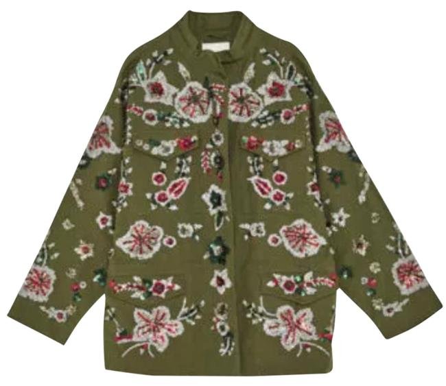 Zara Embroidered Sequin Army Jacket UFO No