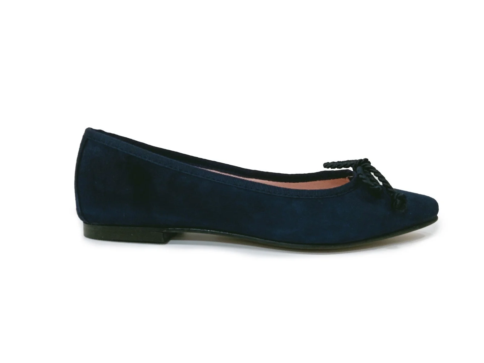 Mathildas Rose Ballet Flats in Navy Suede