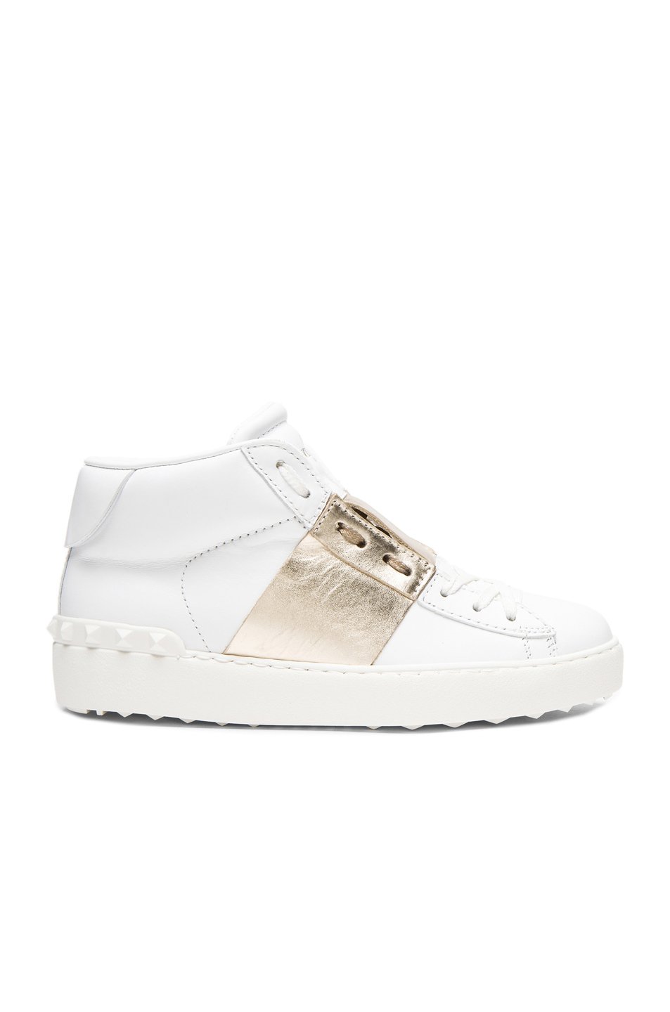 Valentino Rockstud Stripe High-Top Sneakers in White Gold.jpeg