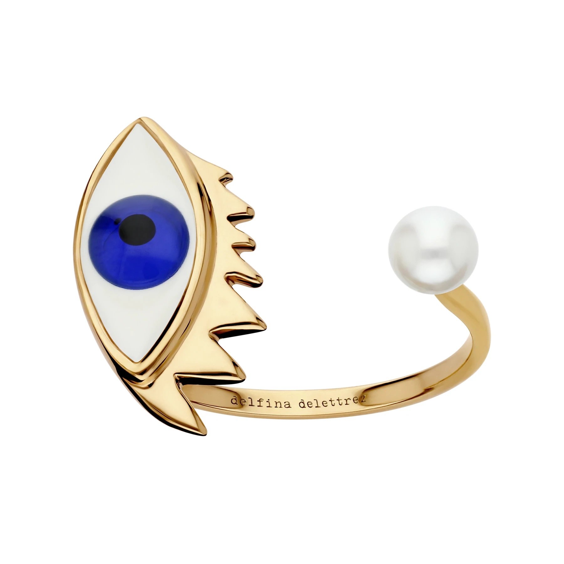 Delfina Delettrez 9kt Yellow Gold Eye Piercing Ring in Blue Enamel.jpg