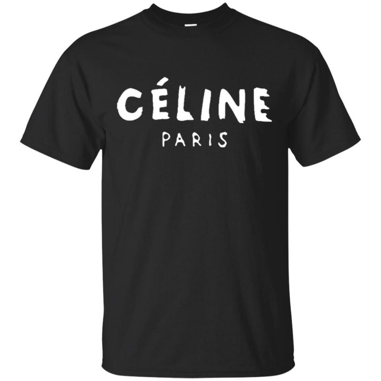Céline Paris Logo T-Shirt in Black.jpg