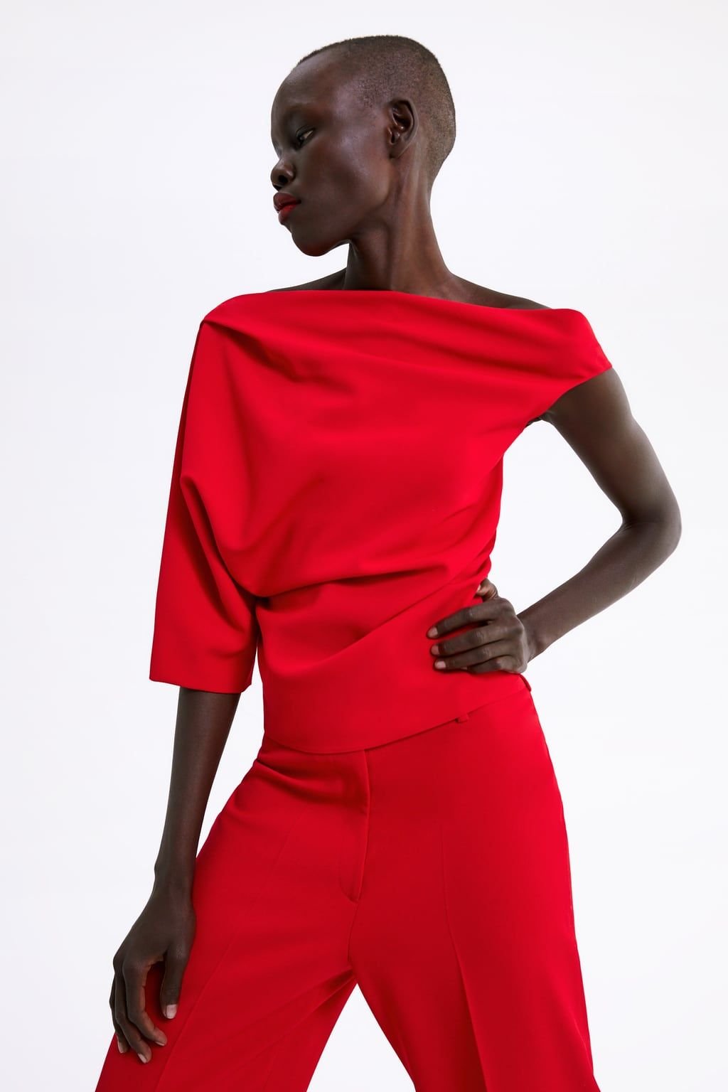 Zara Asymmetric Top in Red — UFO No More