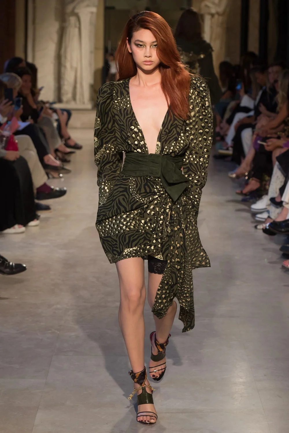 Dundas Animal-Print Wrap Dress in Green/Gold UFO No More Dundas Animal-Print Wrap Dress in Green/Gold UFO No More