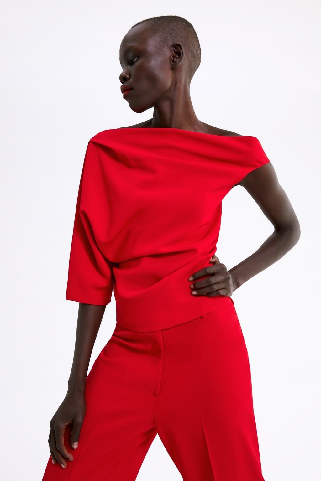 Zara Asymmetric Top in Red.jpg