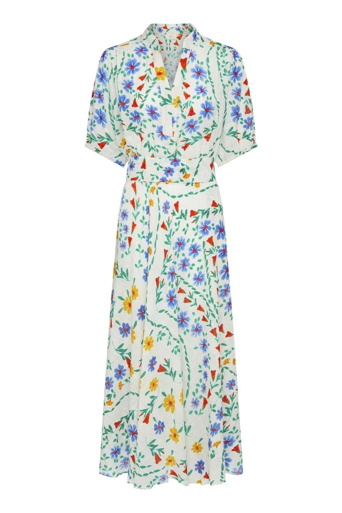 Soler Villamarie Bea Henley Maxi Dress in Daisy