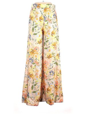 Extra allowance neutral Zara Floral Print Wide-Leg Trousers — UFO No More