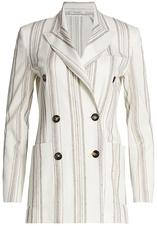 Max Mara Alloro Striped Double-Breasted Blazer