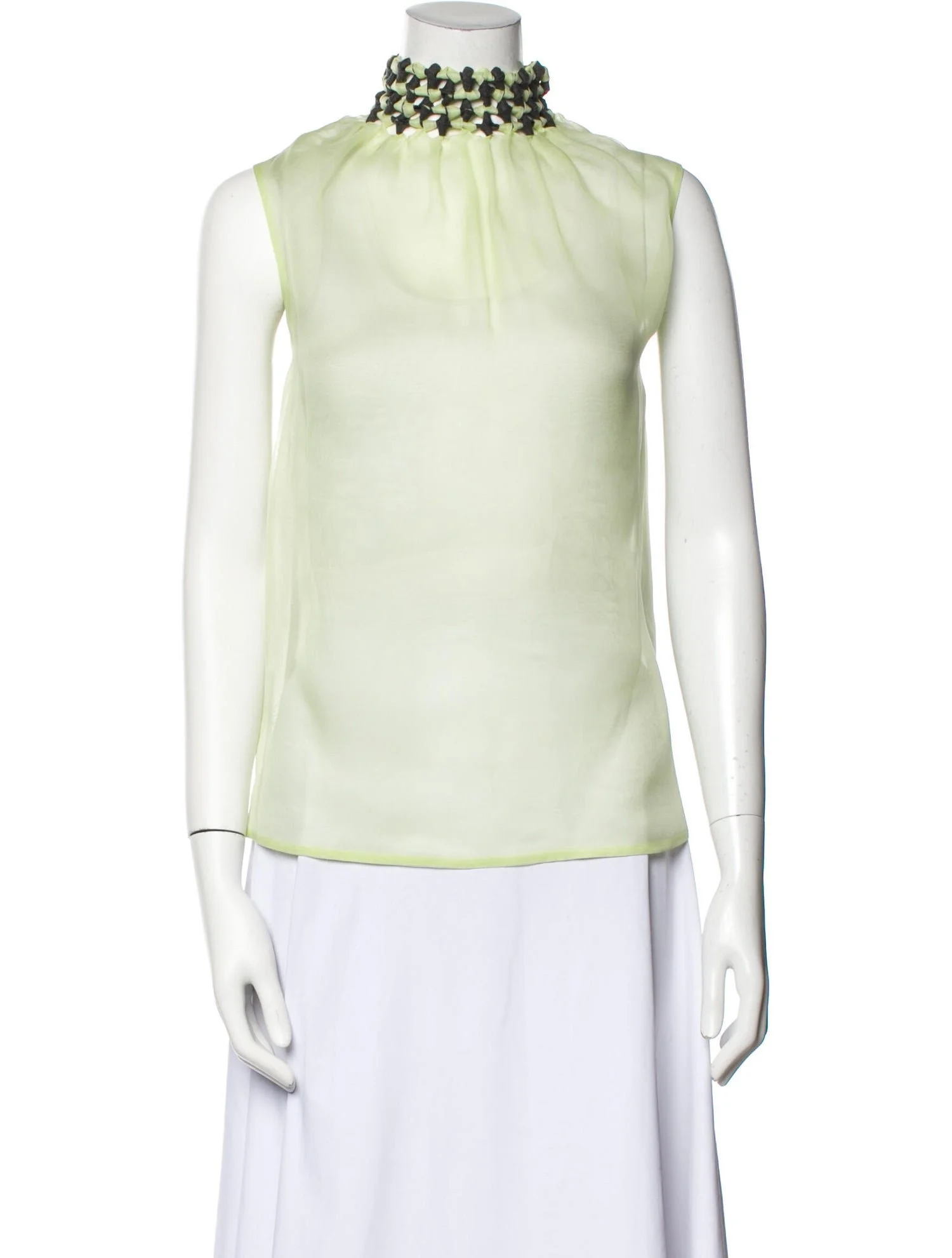 Giorgio Armani Silk Mock Neck Blouse