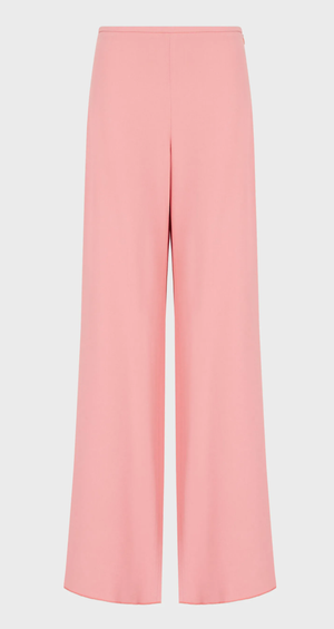 Emporio Armani Cady Crepe Palazzo Trousers in Pink