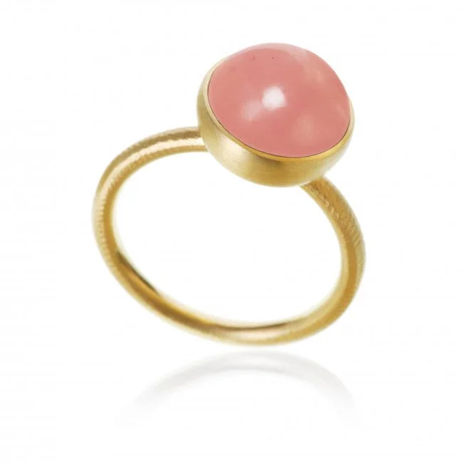 Dulong Fine Jewelry Pacific Large Ring in Gold 18 K and Guava Quartz
