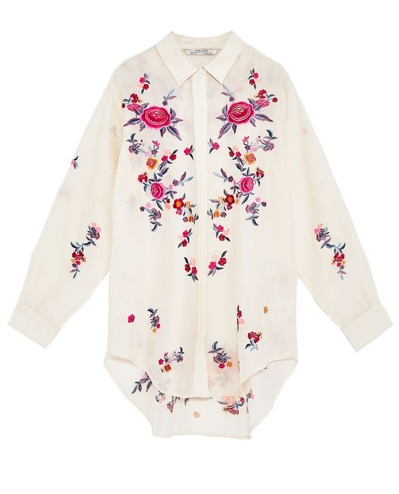 Zara Flower Embroidered Shirt — UFO No More Zara Flower Embroidered Shirt — UFO No More