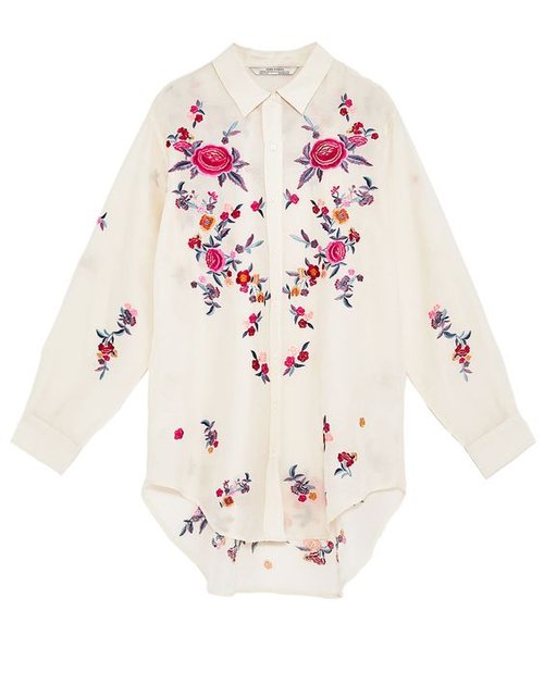 Zara Flower Embroidered Shirt — UFO No More
