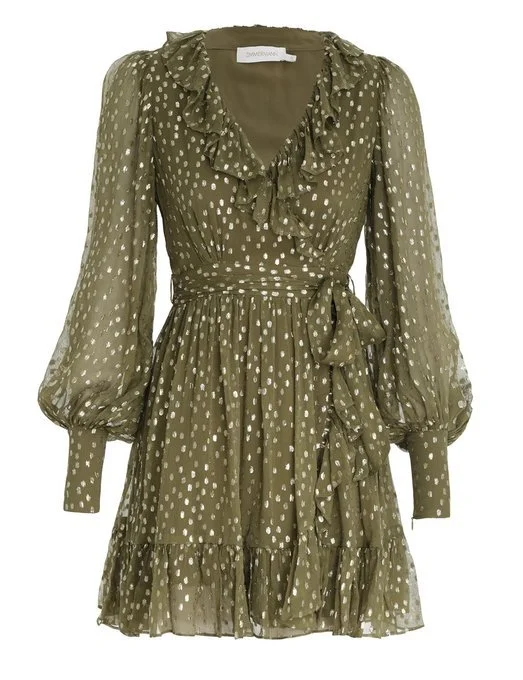 Zimmermann Lurex Wrap Dress
