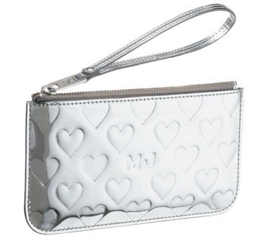 Marc by Marc Jacobs Heart Embossed Mirror Wristlet in Silver.jpg