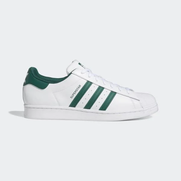 Adidas Superstar Trainers in Cloud White/Collegiate Green/Cloud White