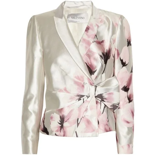 Valentino Floral Print Silk Twill Jacket