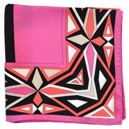 Emilio Pucci Pink and Coral Silk Scarf