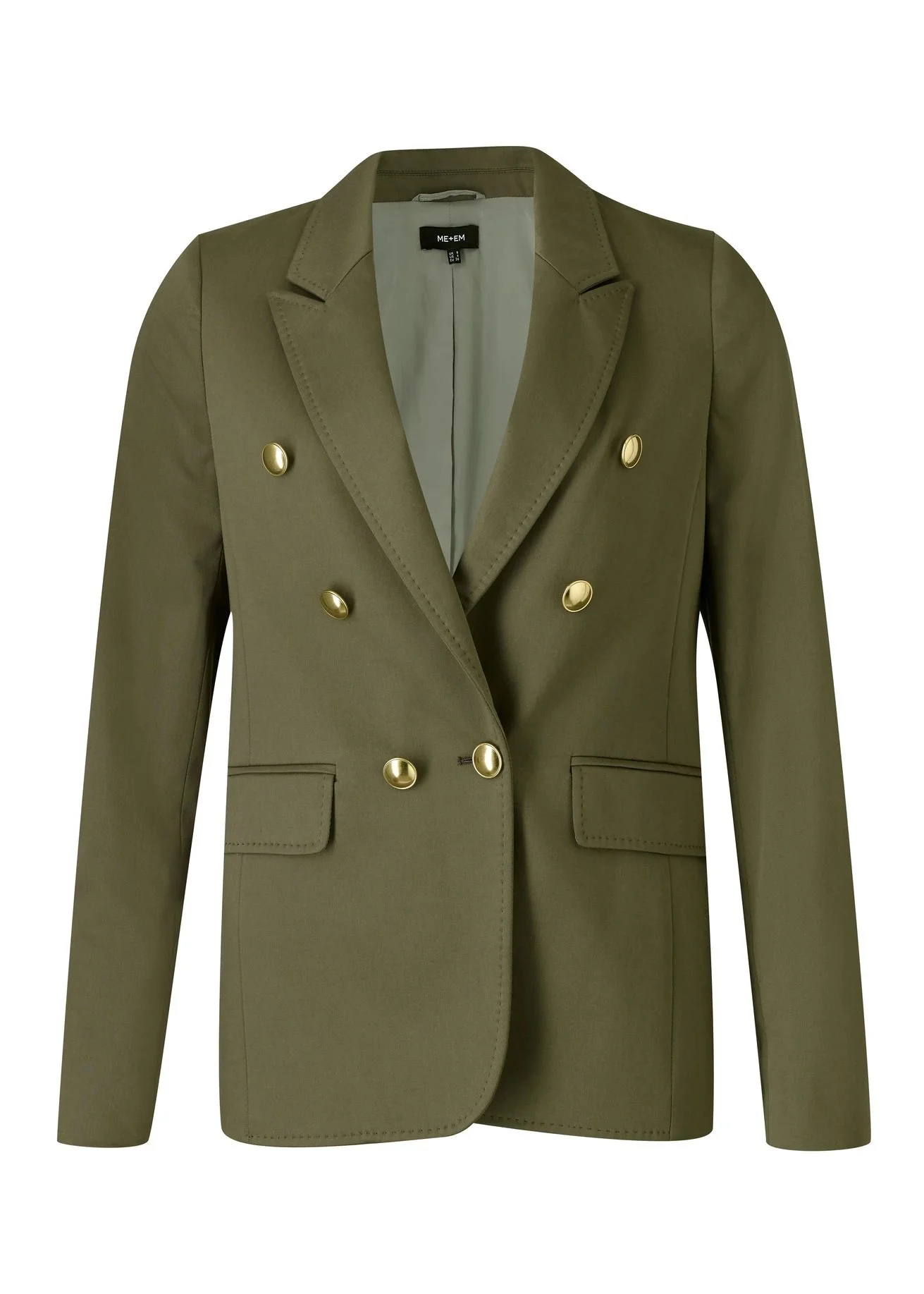 Me+Em AM-PM Blazer in Light Khaki Satined Cotton