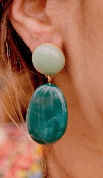 Sézane Lila Earrings in Two-Tone Green