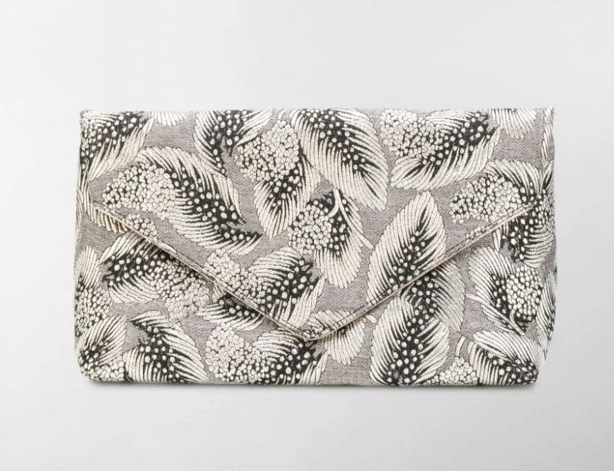 Dries Van Noten Leaf Print Envelope Clutch