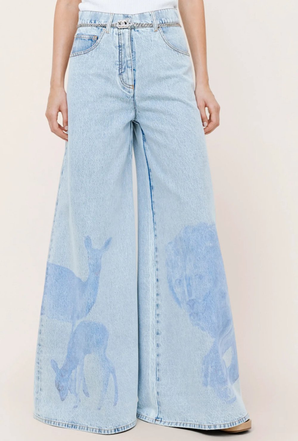 Shop CHANEL 2021 SS Wide Leg Pleated Denim by _OFFICIAL