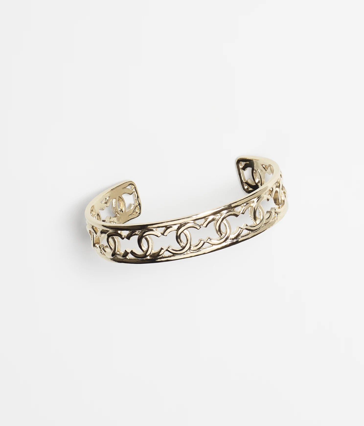 Chanel Logo Cuff Bracelet in Gold Metal — UFO No More