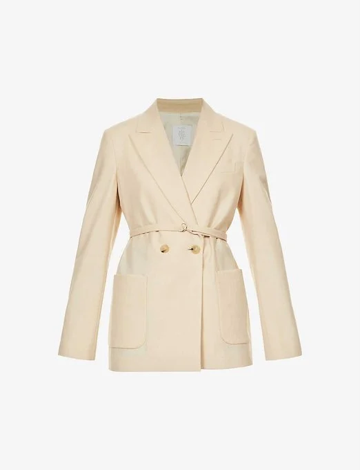 Eleventy Double-Breasted Cashmere-Blend Blazer